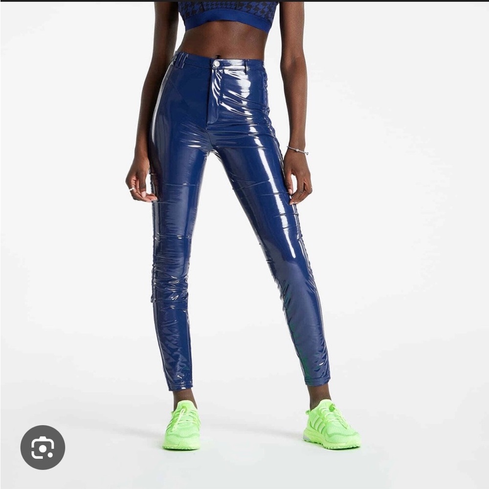 adidas Women's Shiny Blue Skinny Pants